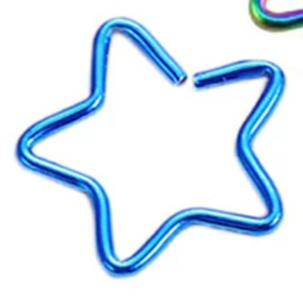 20g Star Cartilage Ring- blue
